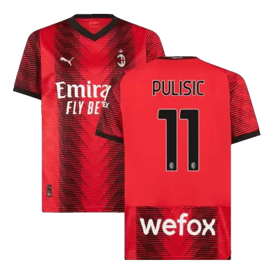 Men AC Milan PULISIC #11 Home Soccer Jersey Shirt 2023/24 - discountsoccer