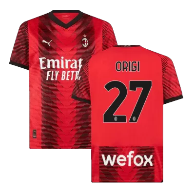 Men AC Milan ORIGI #27 Home Soccer Jersey Shirt 2023/24 - discountsoccer