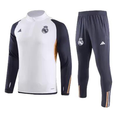 Men Real Madrid Zipper Tracksuit Sweat Shirt Kit (Top+Trousers) 2023/24 - discountsoccer