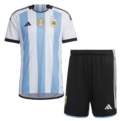 Kids Argentina Home Soccer Jersey Kit (Jersey+Shorts) 2022 - discountsoccer