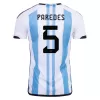 Men Argentina PAREDES #5 Home Soccer Jersey Shirt 2022 - discountsoccer