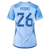 Women Spain PEDRI #26 Away Soccer Jersey Shirt 2022 - discountsoccer