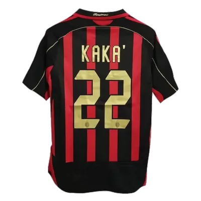 Men AC Milan KAKA' #22 Retro Jerseys Home Soccer Jersey 2006/07 - discountsoccer