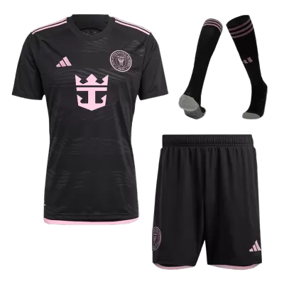 Men Inter Miami CF Away Soccer Jersey Whole Kit (Jersey+Shorts+Socks) 2024 - discountsoccer