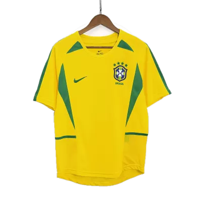 Men Brazil Retro Jerseys Home Soccer Jersey 2002/03 - discountsoccer