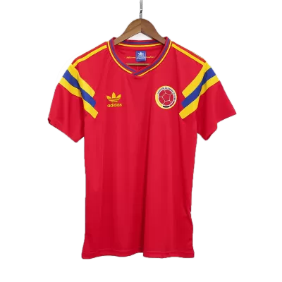 Men Colombia Retro Jerseys Away Soccer Jersey 1990 - discountsoccer