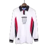 Men England Retro Jerseys Home Long Sleeve Soccer Jersey 1998 - discountsoccer