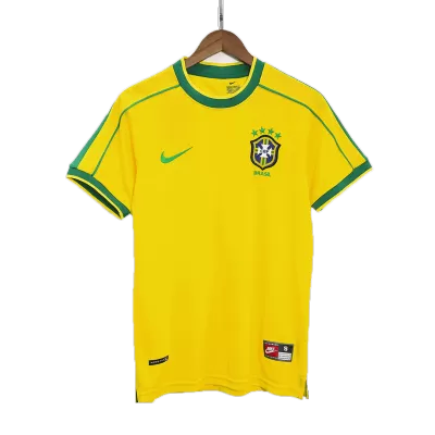 Men Brazil Retro Jerseys Home Soccer Jersey 1998 - discountsoccer