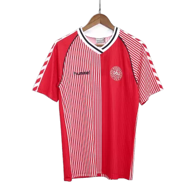 Men Denmark Retro Jerseys Home Soccer Jersey 1986 - discountsoccer