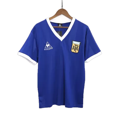 Men Argentina Retro Jerseys Away Soccer Jersey 1986 - discountsoccer