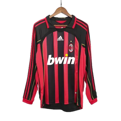 Men AC Milan Retro Jerseys Home Long Sleeve Soccer Jersey 2006/07 - discountsoccer