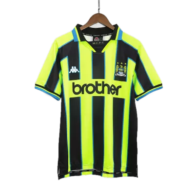 Men Manchester City Retro Jerseys Away Soccer Jersey 1998/99 - discountsoccer