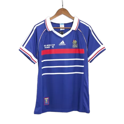 Men France Retro Jerseys Home Soccer Jersey 1998 - discountsoccer