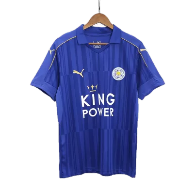 Men Leicester City Retro Jerseys Home Soccer Jersey 2016/17 - discountsoccer