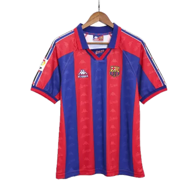 Men Barcelona Retro Jerseys Home Soccer Jersey 1996/97 - discountsoccer