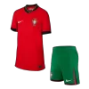 Kids Portugal Home Soccer Jersey Kit (Jersey+Shorts) 2024 - discountsoccer