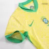 Kids Brazil Home Soccer Jersey Kit (Jersey+Shorts) 2024 - discountsoccer