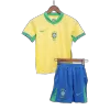 Kids Brazil Home Soccer Jersey Kit (Jersey+Shorts) 2024 - discountsoccer