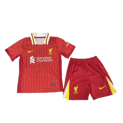 Kids Liverpool Home Soccer Jersey Kit (Jersey+Shorts) 2024/25 - discountsoccer