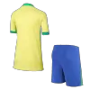 Kids Brazil Home Soccer Jersey Kit (Jersey+Shorts) 2024 - discountsoccer