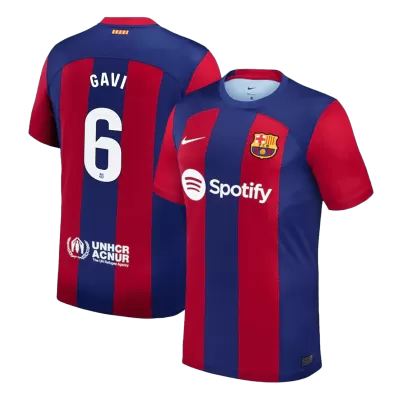 Men Barcelona GAVI #6 Home Soccer Jersey Shirt 2023/24 - discountsoccer